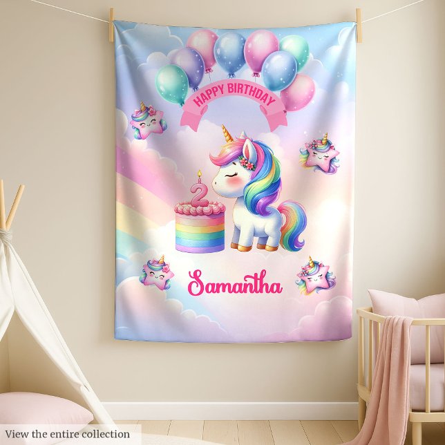 Cute Unicorn Blanket Pink Purple 2nd Birthday (Cute Unicorn Blanket Pink Purple 2nd Birthday)