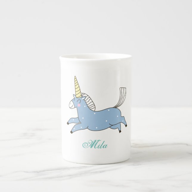 Cute unicorn   bone china mug (Front)