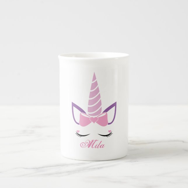 Cute unicorn  bone china mug (Front)