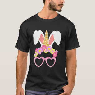 Cute Unicorn Bunny Face Easter Day Kids Girls Wome T-Shirt