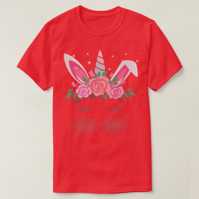 Cute Unicorn Bunny Face Easter Day Kids Girls Wome T-Shirt (Design Front)