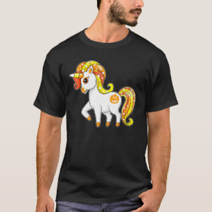 Cute Unicorn Candy Corn Halloween Kids Candy Corn  T-Shirt