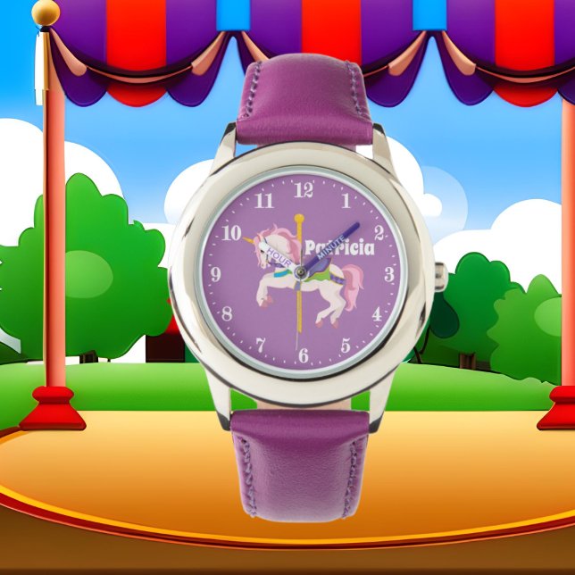 Cute unicorn carousel add name watch (Creator Uploaded)