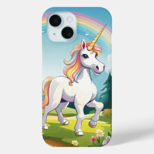 Cute Unicorn Cartoon iPhone 15 Case