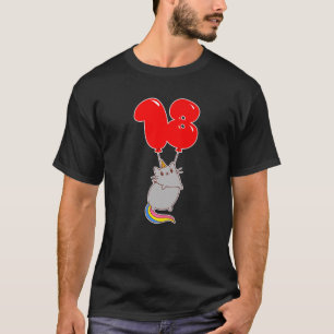 Cute Unicorn Cat - 18Th Birthday - Kids Balloon Pa T-Shirt
