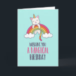 Cute Unicorn Cat Magical Rainbow Funny Birthday Card<br><div class="desc">Funny and cute birthday card for those who love puns and humour. Perfect way to wish your friends and family happy birthday.  Visit our store for more birthday card collection. You'll find something cool,  humourous and sometimes sarcastic birthday cards for your special someone.</div>