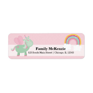 Cute Unicorn * CHOOSE your background colour Return Address Label
