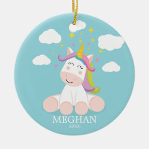 Cute Unicorn Christmas Ornament