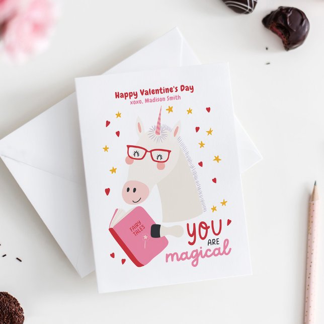 Cute Unicorn Classroom Kid's Valentine's Day Cards (Kids Valentine's Day Card)