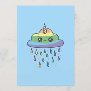 Cute Unicorn Cloud Invitation