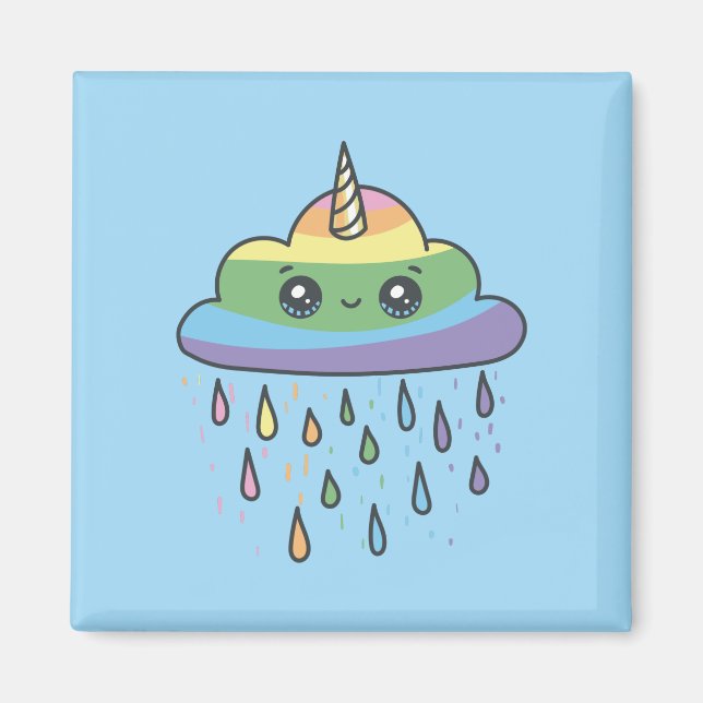 Cute Unicorn Cloud Magnet (Front)