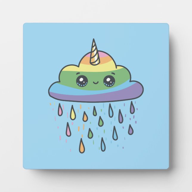 Cute Unicorn Cloud Plaque (Front)