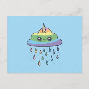 Cute Unicorn Cloud Postcard