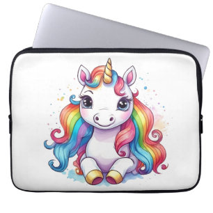 Cute Unicorn Cool Unicorn positive Laptop Sleeve