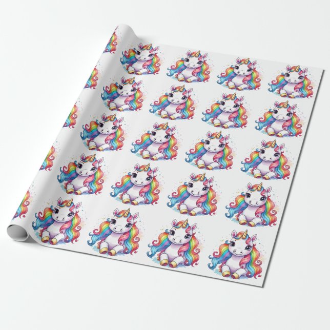 Cute Unicorn Cool Unicorn positive Wrapping Paper (Unrolled)