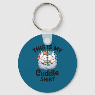 Cute Unicorn Couple Snuggle This Is My Cuddle  Key Ring