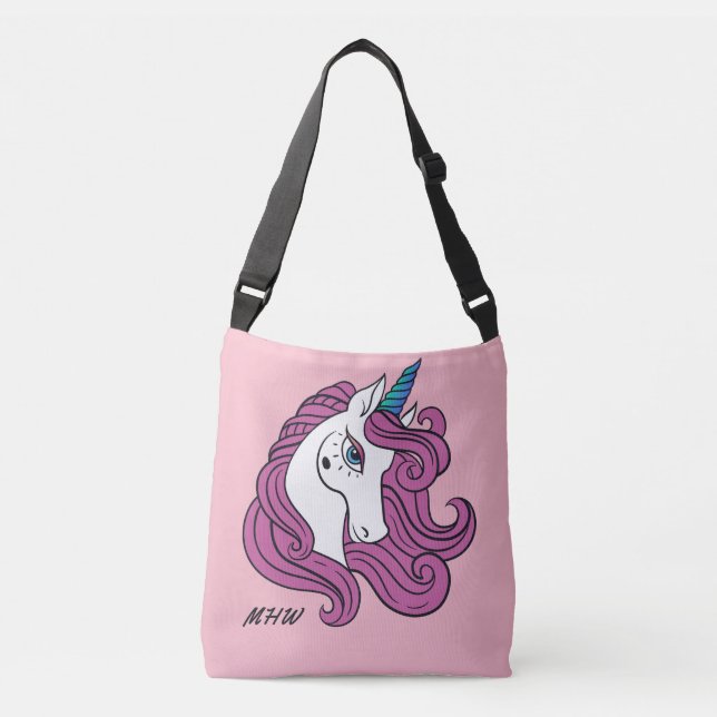 Cute Unicorn custom monogram bags (Front)