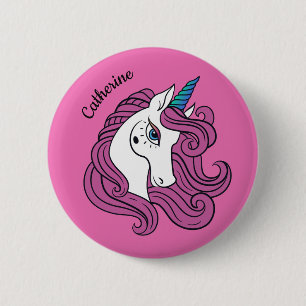 Cute Unicorn custom name & colour buttons