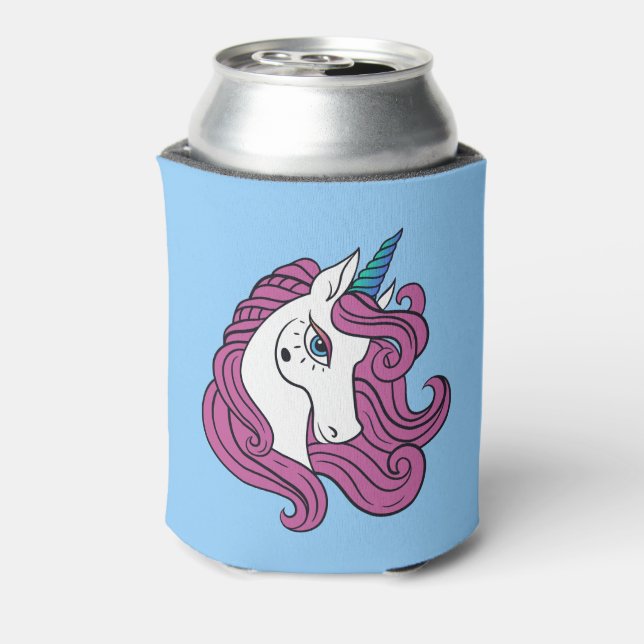 Cute Unicorn custom name & colour can cooler (Can Back)