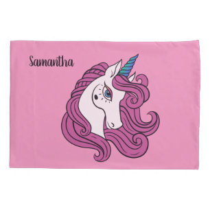 Cute Unicorn custom name & colour pillowcases