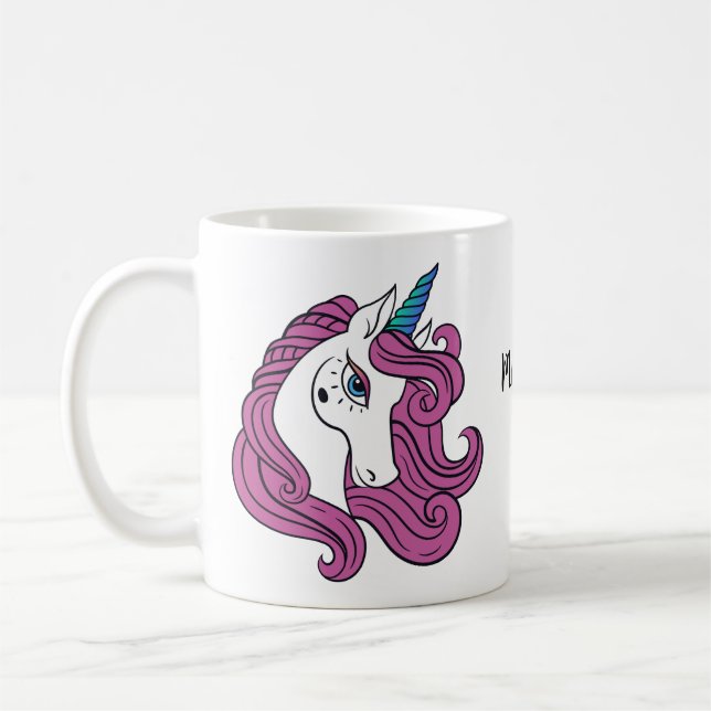 Cute Unicorn custom name mugs (Left)