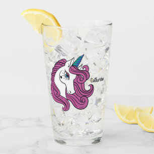 Cute Unicorn custom name pint glass