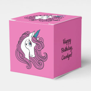 Cute Unicorn custom text & colour favour box