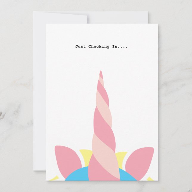 Cute Unicorn Customisable Note Greeting Card (Front)