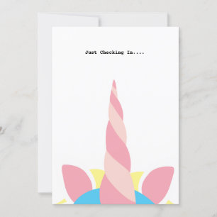Cute Unicorn Customisable Note Greeting Card