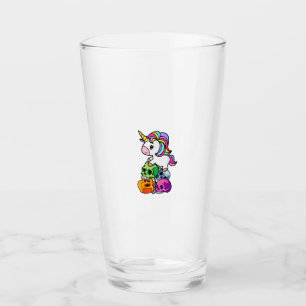 Cute Unicorn & Dead Skulls. Funny Goth Emo Hallowe Glass