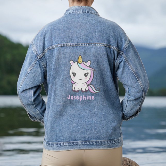 Cute Unicorn  Denim Jacket (Cute Unicorn Denim Jacket)