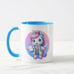 Cute unicorn Doctor add monogram Mug