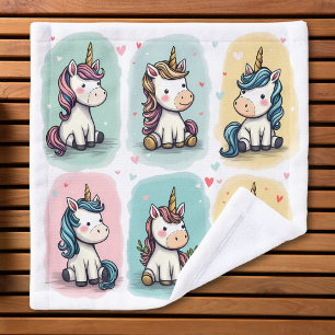 Cute Unicorn Doodles Wash Cloth
