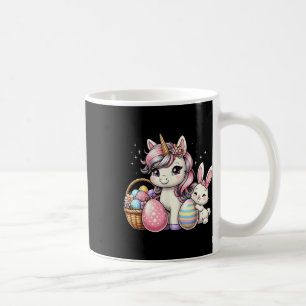 Cute Unicorn Easter Bunny Colourful Eggs Girls Kid Coffee Mug