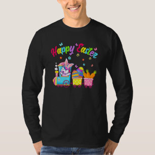 Cute Unicorn Easter Day Bunny Ear Egg Hunt Train K T-Shirt