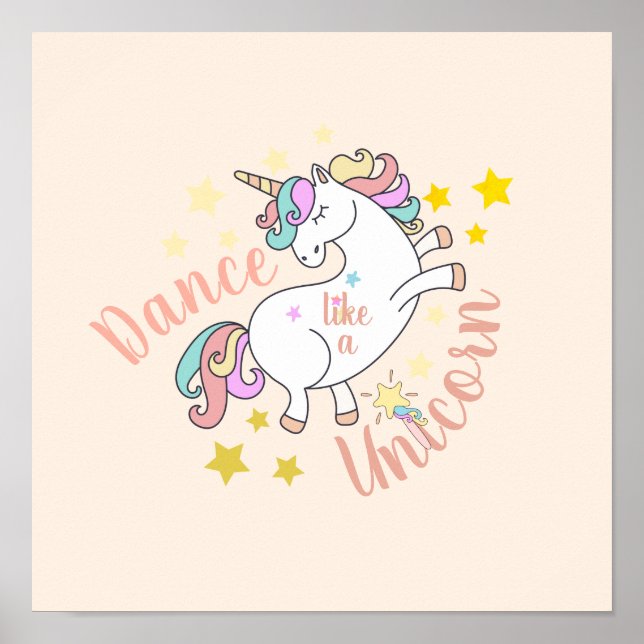 Cute Unicorn Encouragement Poster (Front)