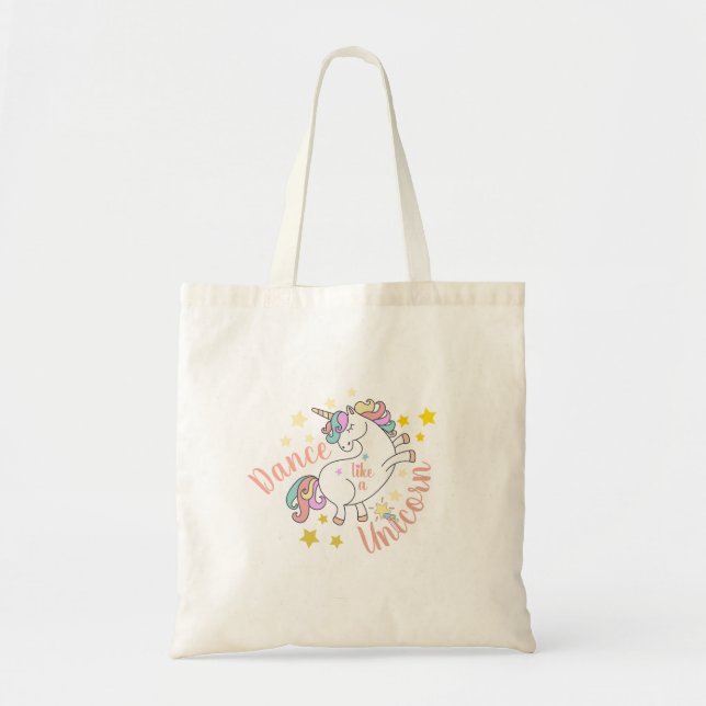 Cute Unicorn Encouragement Tote Bag (Front)
