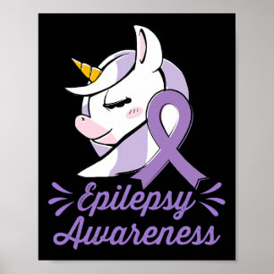 Cute Unicorn Epilepsy Awareness Women Gift Poster