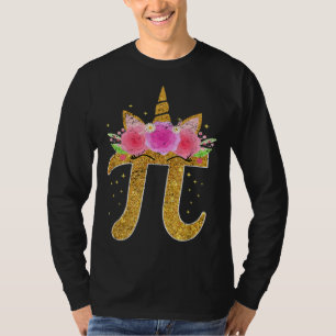 Cute Unicorn Face Pi Day Girls Women Math Geek T-Shirt