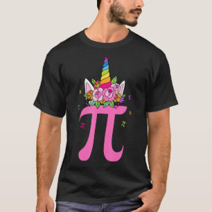 Cute Unicorn Face Pi Day Kids Girls Women Math Ge T-Shirt