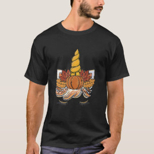 Cute Unicorn Face Pumpkin Halloween Thanksgiving G T-Shirt