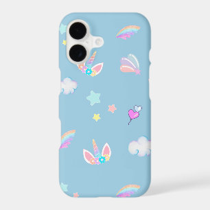 Cute Unicorn face rainbow gradient birthday party