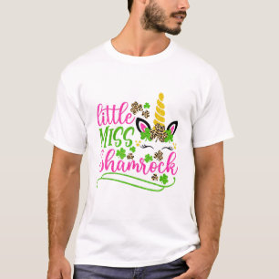 Cute Unicorn Face St Patrick's Day Girls Kids T-Shirt