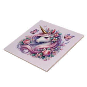 Cute unicorn fantasy girls room crafting ceramic tile