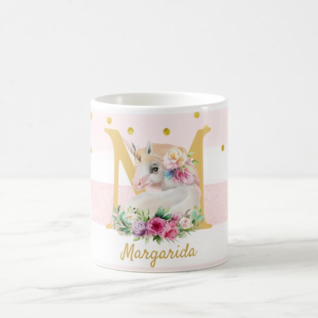 Cute Unicorn Fantasy Magic Creature Girl Coffee Mug (Center)