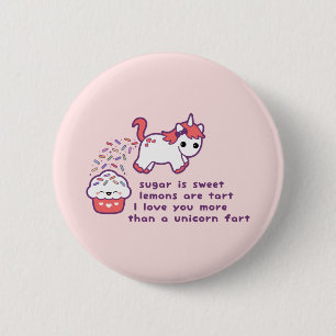 Cute Unicorn Fart 6 Cm Round Badge