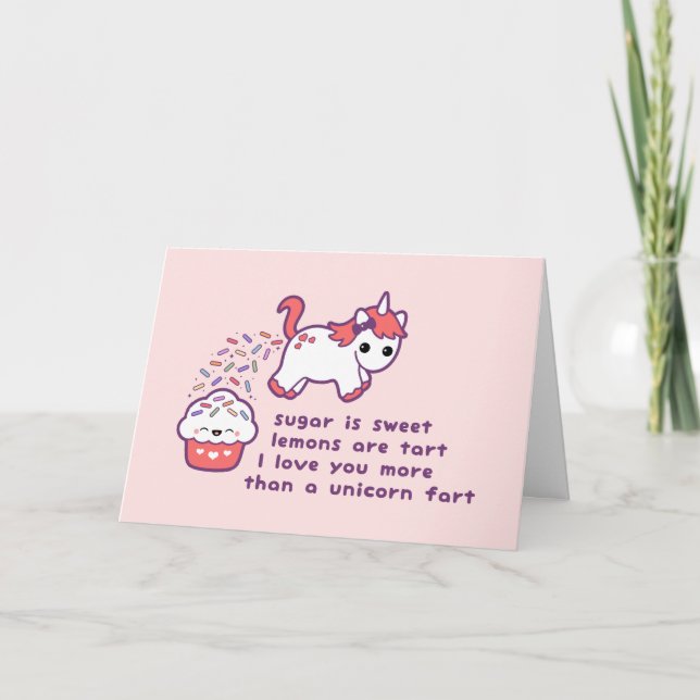 Cute Unicorn Fart Card (Front)
