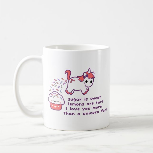 Cute Unicorn Fart Coffee Mug (Left)