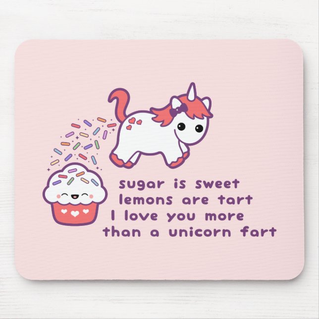 Cute Unicorn Fart Mouse Pad (Front)