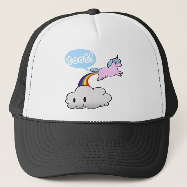 Cute! Unicorn Fart... Toot! Trucker Hat (Front)
